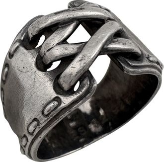 Herm&egrave;s Silver Silver 925 Band Ring (Pre-Owned)