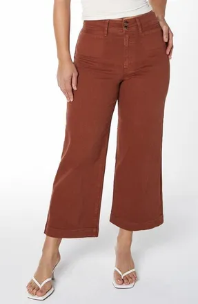 Unpublished Gemma Crop Wide Leg Jeans in Rust Brown at Nordstrom, Size 29