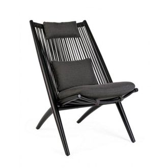 BIZZOTTO Poltrona lounge Aloha in alluminio imbottita da giardino e veranda -Antracite