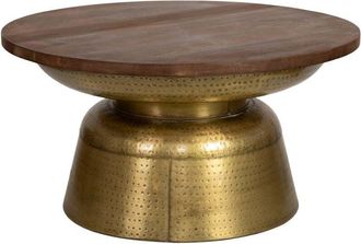 Wanderlust Deco Wanderlust Deco - Mesa De Centro De Madera Y Metal Natural 80x80x41