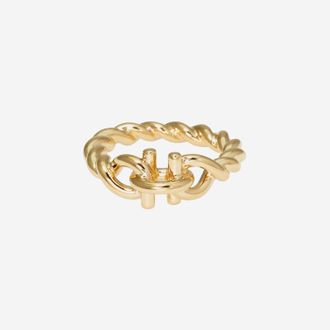 Ferragamo Anello Torchon Hook In Ottone