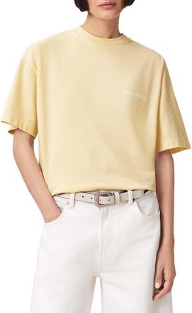 AllSaints Underground Etta Cotton Graphic T-Shirt in Hay Yellow at Nordstrom, Size X-Small