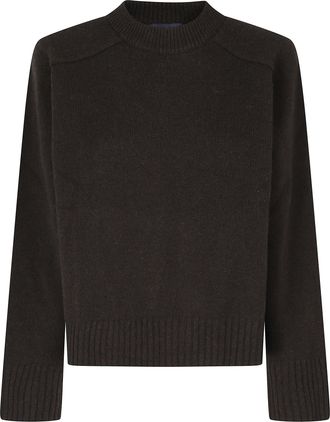 SOEUR Chocolate Will Cropped Merino Wool Sweater