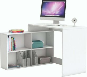 M&S Collection M&s - Mesa Escritorio Shannon Con Estanter&iacute;a Baja Color Blanco 112x77x101 Cm