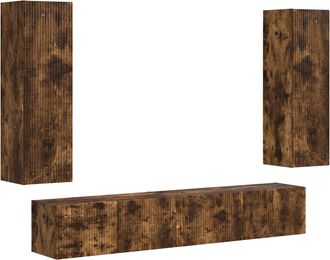 vidaXL Conjunto De Mueble De Tv 3 Uds. Roble Ahumado Vidaxl
