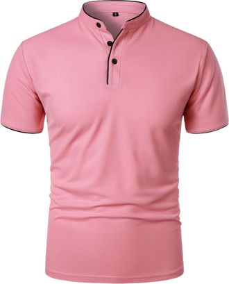 Generic Mens Outdoor Polo Shirts Quick Dry Short Sleeve Mens Polo Shirts Short Sleeve Lightweight Golf Shirt for Men Adult Polos Casual Polos T Color Block Sl