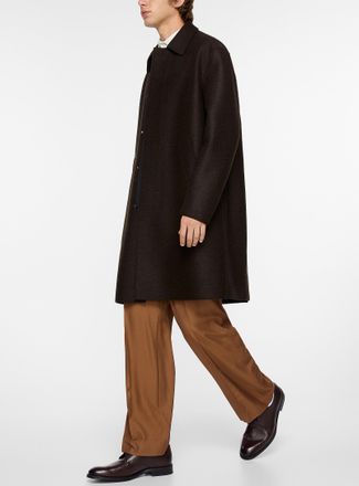 Harris Wharf London Mens Zipped pressed wool overcoat