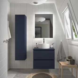 Cygnus Bath Mueble Ba&ntilde;o Bequia 60cm Y Encimera Y Lavabo Posar Azul 60x45x56