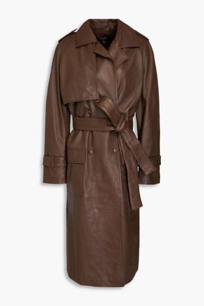 Muubaa Hazel leather trench coat - Brown - UK 14