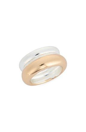 Leith Two-Tone Ridged Band Ring in Gold- Silver at Nordstrom Rack, Size 8