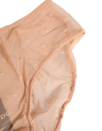 Dolce & Gabbana Womens Beige Lace Cheekini Lingerie Panty Brief Underwear Elastane Nylon Clothing