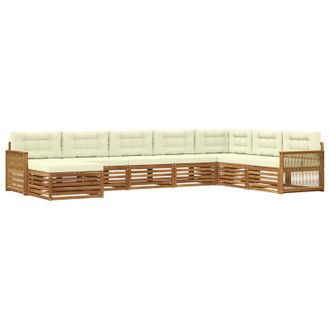 vidaXL Conjunto De Sof&aacute;s De Exterior Con Coj&iacute;n 8 Pcs Natural Y Crema Vidaxl