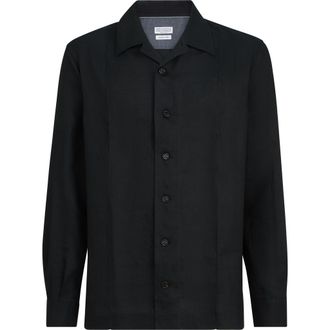 Brunello Cucinelli Shirt with Cr&ecirc;te details in Black at Nordstrom, Size Xxx-Large Eu