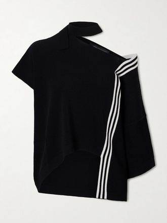 adidas Originals + Y-3 Top In Maglia Con Laccetto E Righe - Nero