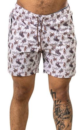 Maceoo Marthyr Swim Trunks in Brown at Nordstrom, Size 5