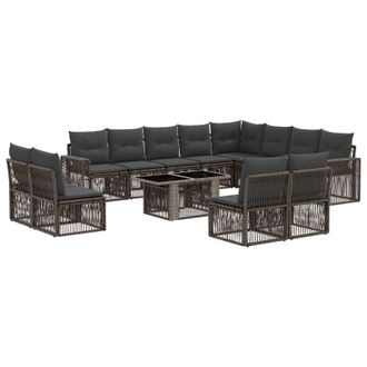 vidaXL Conjunto De Sof&aacute;s De Jard&iacute;n 13 Uds. Gris Y Gris Oscuro Vidaxl
