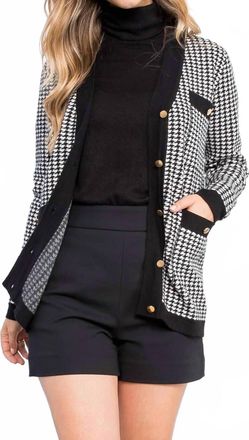 THML Clothing Gossip Worthy Cardigan In Black/white