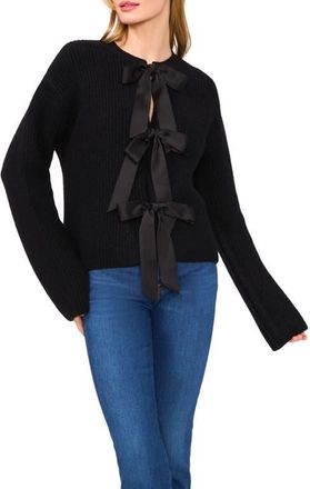 Ted Baker Three Bow Cardigan in Rich Black at Nordstrom, Size X-Large