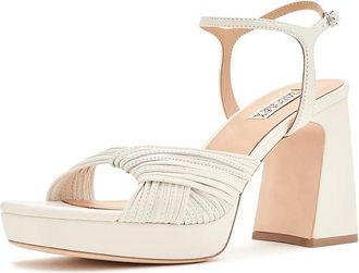 Badgley Mischka Winslet Womens Dress Sandals White Leather : 7.5 M