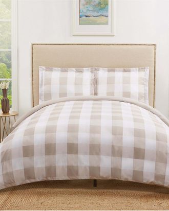 Truly Soft Everyday Buffalo Plaid Khaki Duvet Set