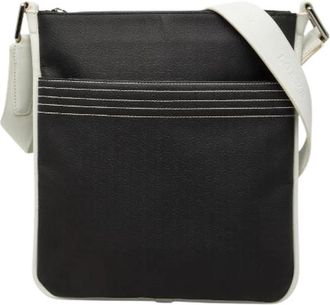 Loewe Pre-owned Repeat Anagram Leren PVC Schoudertas - Dames - Vintage Schoudertas - Zwart - ONE Size - Leer - Vintage