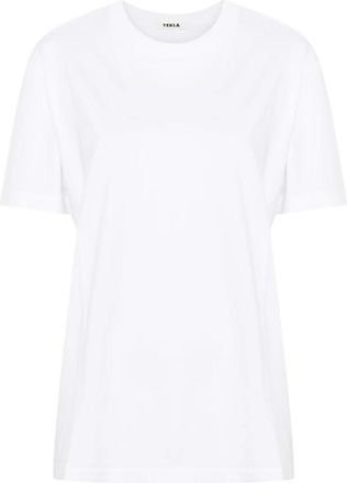 Tekla Witte Lange Mouwen Slaap T-Shirt - Dames - T-shirts - Wit - XL - Katoen - Tops