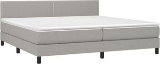 vidaXL Vidaxl - Cama Box Spring Con Colch&oacute;n Tela Gris Claro 200x200 Cm