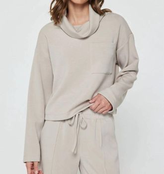 Current Air Cowl Neck Pullover Sweatshirt In Fog