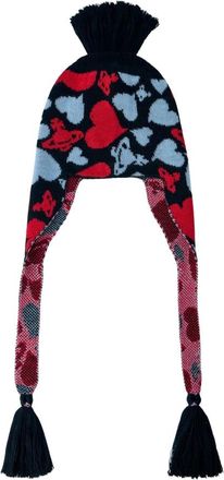 Vivienne Westwood Gorro de punto con orejeras de corazones y orbes - Accessories - Mujer - Multicolor - ONE SIZE
