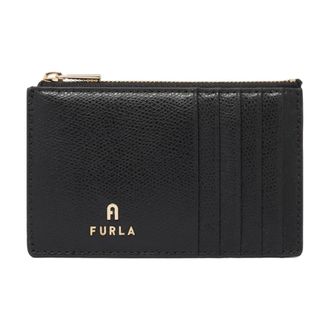 Furla Accessoires, Dames, Zwart, ONE Size, Leer, Camelia Zwarte Creditcardhouder