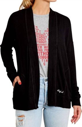 Good Hyouman Juliette Loose Cardigan In Black Sand