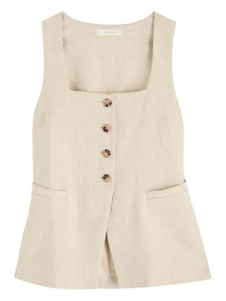 Faithfull The Brand Jackie button vest - Neutrals