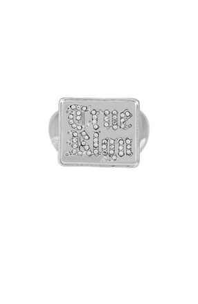 True Religion Logo square ring in Silvertone at Nordstrom