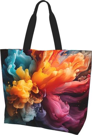 Generic Bold Color Mix Shoulder Bag Handle Carry Bag Eco Friendly Shoulder Bags For Ladies Camping Travel