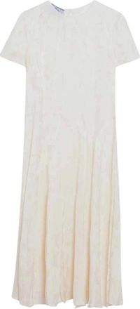 Prada Elegante Ivoor Lange Jurk - Dames - Casual kleedjes - Beige - XS - Kleedjes