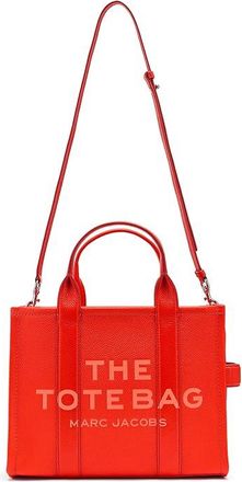 Marc Jacobs The Leather Medium Tote Bag Tote Handbags Electric Orange