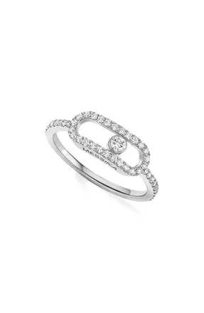 Messika Move Uno Pav&eacute; Diamond Ring in White Gold at Nordstrom, Size 6.25