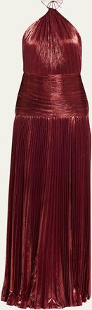 Retrof&ecirc;te Thalia Metallic Halter Gown
