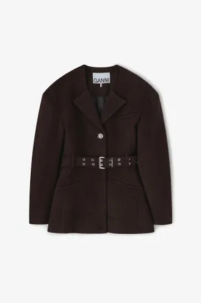 Ganni Brown Wool Jacket - Size 10/12