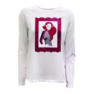 Emporio Armani Wit langemouw T-shirt 6H2T8D2J07Z0100 - Dames - Longsleeves - Wit - S - Tops