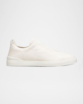 Ermenegildo Zegna Men & apos;s Triple Stitch Deerskin Leather Sneakers
