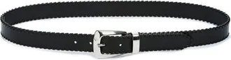 Khaite Benny Whipstitch Leather Belt in Black at Nordstrom, Size 100