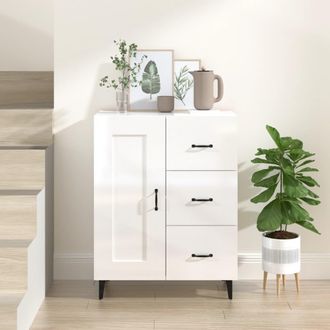vidaXL Vidaxl - Aparador De Madera Contrachapada Blanco Brillante 69,5x34x90 Cm