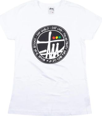 St&uuml;ssy T-shirt One World One Love - Bianco