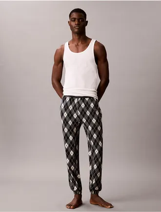 Calvin Klein Mens Icon Cotton Stretch Sleep Joggers - Black - XL