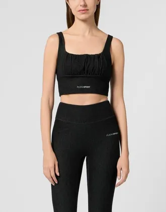 Plein Sport Top Denim Touch Ps Women in Black at Nordstrom, Size X-Large