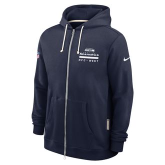 Nike Seattle Seahawks Utility Player Sideline Nike Mens Dri-FIT NFL Full-Zip Hoodie in Blue | 03AV41S78-2FB