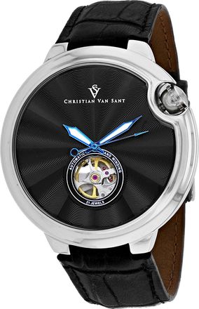Christian Van Sant Mens Cyclone Automatic Black Round 46mm