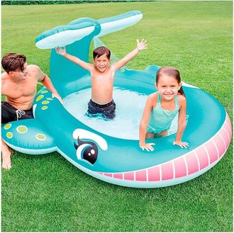 Trade Shop Trade Shop - Piscina Per Bambini Spruzzo Balena 201x196x91cm Multicolor Giardino Estate 57440