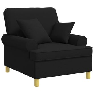 vidaXL Poltrona Xl Con Cuscini Nero Tessuto Vidaxl